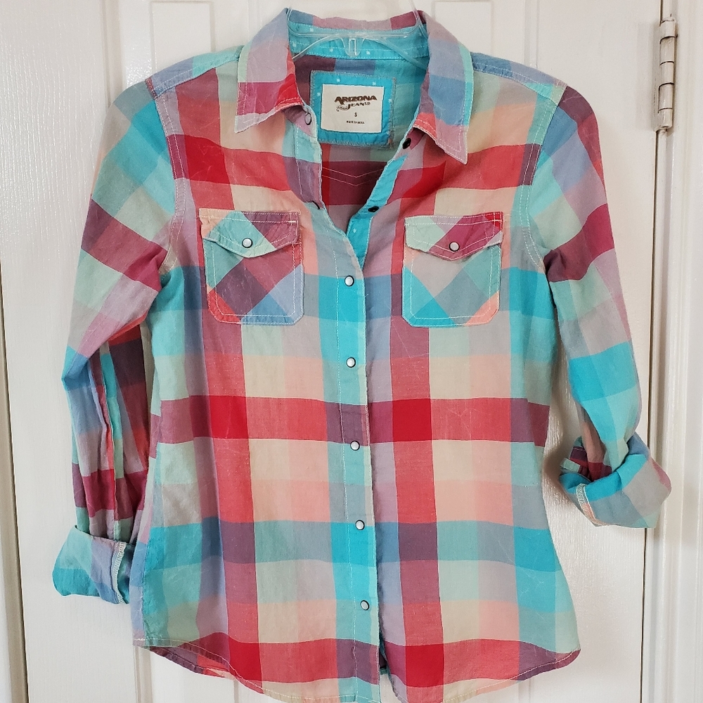 3/$14 Plaid Collared Shirt, Girls Small